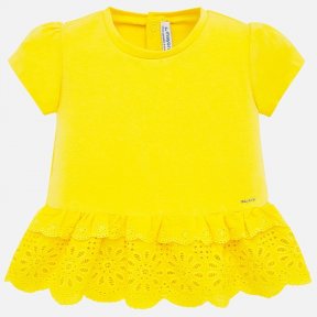 Mayoral yellow girls frilled t-shirt SS20 1062