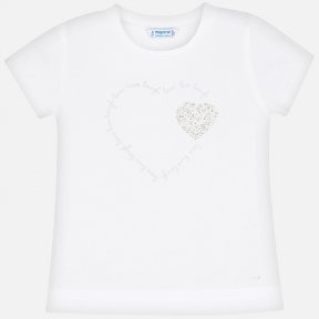 Mayoral girls white t-shirt with heart design SS20 174