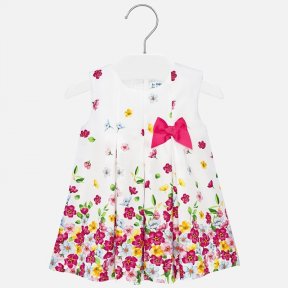 Mayoral little girls  white floral print dress with bow detail SS20 1918