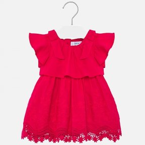 Mayoral red strawberry frill dress with bow details 1921 SS20