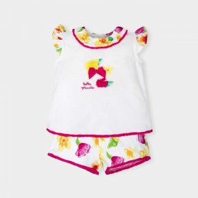 Tutto Piccolo floral girls shorts and t-shirt set