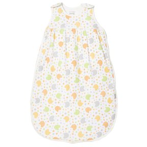 Hoglet print sleeping bag, 2.5 tog, organic cotton, zip and popper fastening, grey, green, yellow, orange 033016BUZ