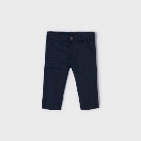Mayoral baby Chino style navy trousers, adjustable  elasticated waist, pockets to front and back 522
