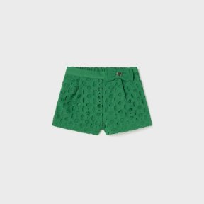 Mayoral baby girls Green shorts adjustable elasticated waist, bow applique. 1270  