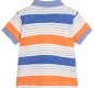 Mayoral boys blue and orange striped cotton polo shirt with dog motif