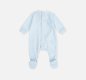  Tutto Piccolo baby blue velour babygrow with embroidery on the front, white collar & feet. A/W 7085