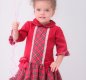 Pretty Originals red tartan dress with lace & bow details MC07218