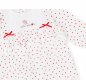 Tutto Piccolo babygrow in a little tomato print fabric. Ruffle, embroidery and bow ribbon detail to the front, popper fastening to the back & crotch 8086