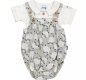Kite Clothing Organic cotton grey, white cream sheep print romper with vest set. BU0346