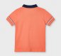 Mayoral orange slim fit polo shirt, navy collar, button front fastening 3103