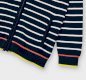 Mayoral organic cotton woven knit hooded striped cardigan, navy, white, orange, yellow, zip fastening 3333