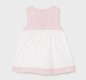 Mayoral Newborn pink white dress, stripes, dots, back zip fastening 1804