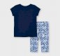 Mayoral Mini girls short sleeved t-shirt & leggings set, blue, white 3741