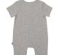 Grey short sleeved romper, popper fastening, joey print. Kite Clothing 12-8076-BUR
