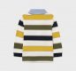 Mayoral baby boy striped long sleeved polo top, blue collar, button fastening, yellow, green, white, navy, beige 2140