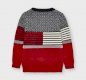 Mayoral mini boys patterned jumper, red, navy, grey, white, round neck 4358