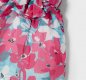 Mayoral mini girls turquoise short sleeved dress, pink white flowers, drop waist, zip fastening 3917