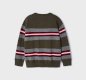 Mayoral mini boys multi coloured stripe knit jumper, round neck, green, grey, red, black, white 4391