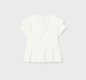 Mayoral baby girls white short sleeved top, popper fastening to back, ruffle detail. 1007