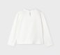Mayoral mini girls skort & top set, long sleeved white top, button fastening, print design, an adjustable, elasticated waist skort, bow detail 40-4 4906