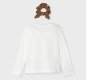 Mayoral mini girls white long sleeved top, round neck, bow print design, air scrunchie 4006 